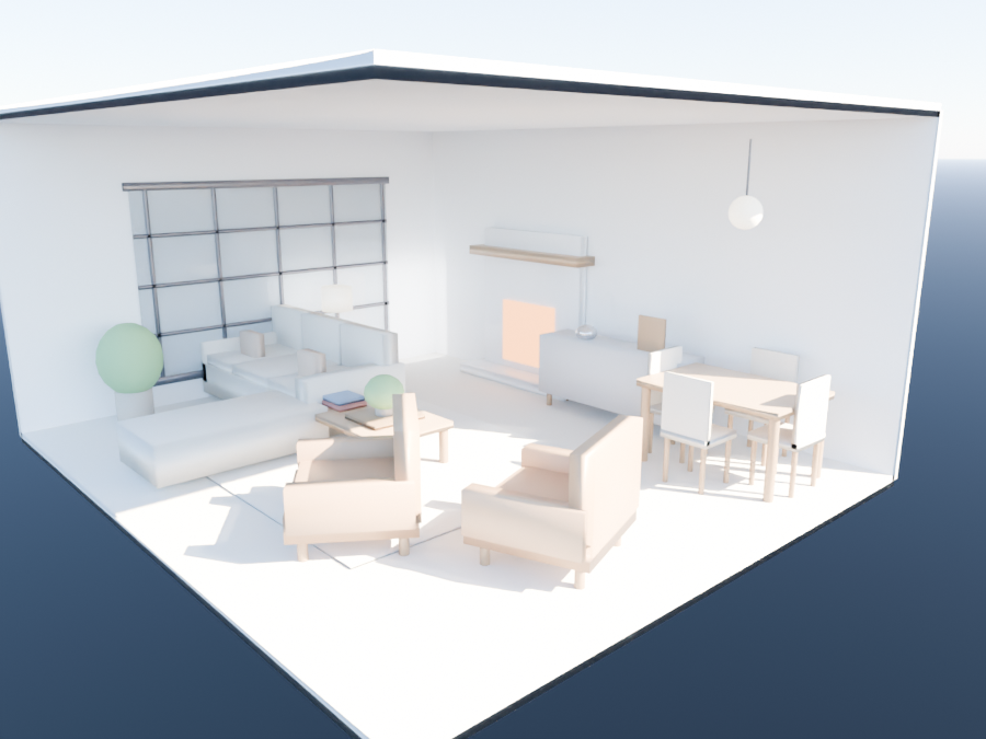 Living room interior scene rendered in Blender Cycles